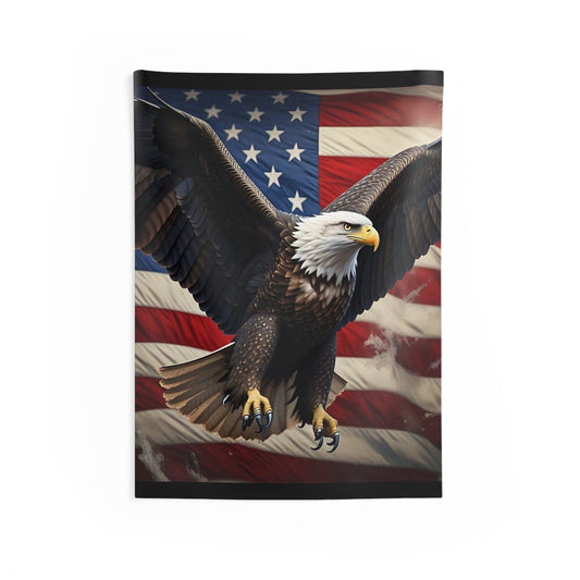 American Bald Eagle Wall Tapestry – Patriotic USA Flag Home Decor