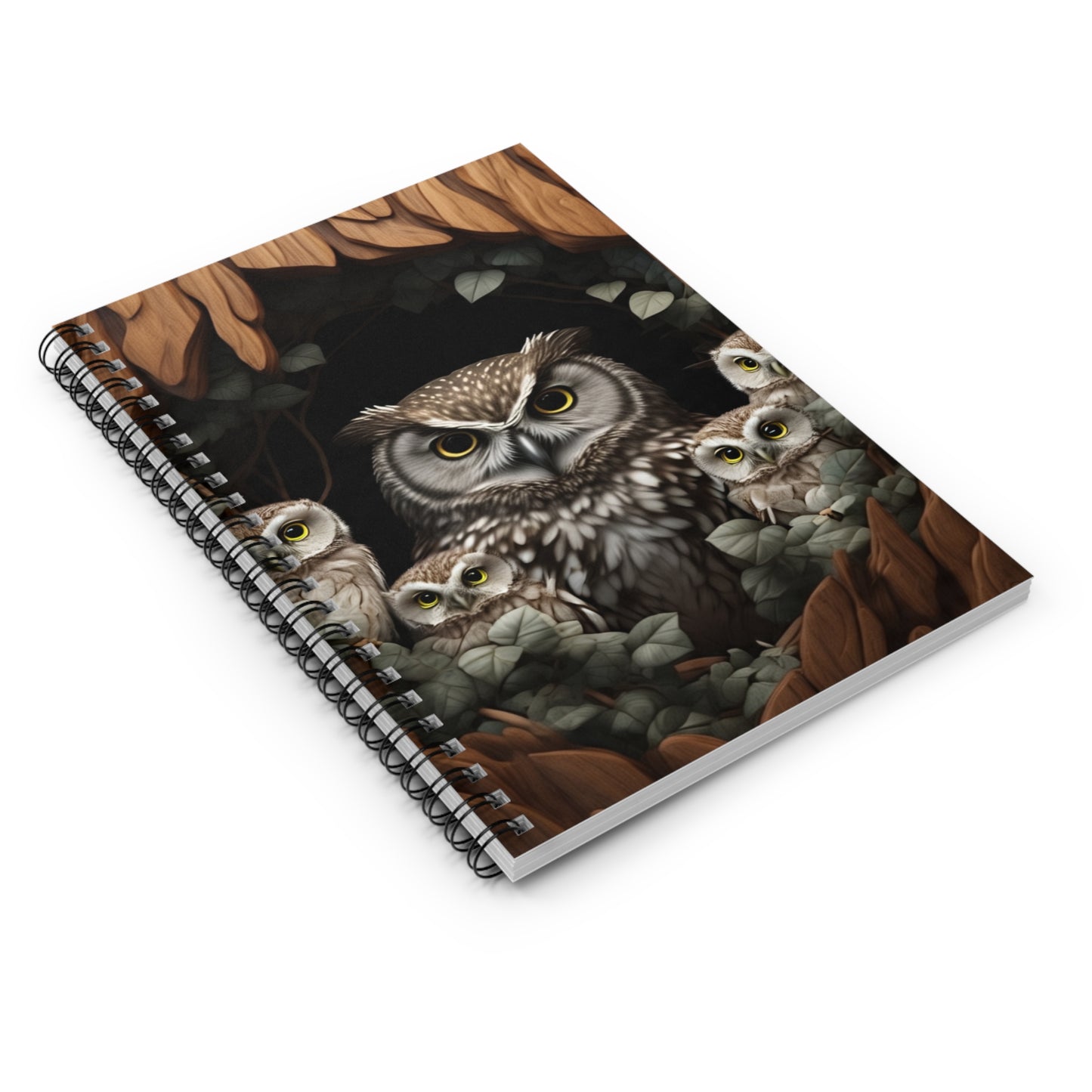 Wisdom in the Woods: Owl-Themed Spiral Notebook, Nature Lover's Journal, Gift for Students, Rustic Home Decor, Perfect for Back-to-School