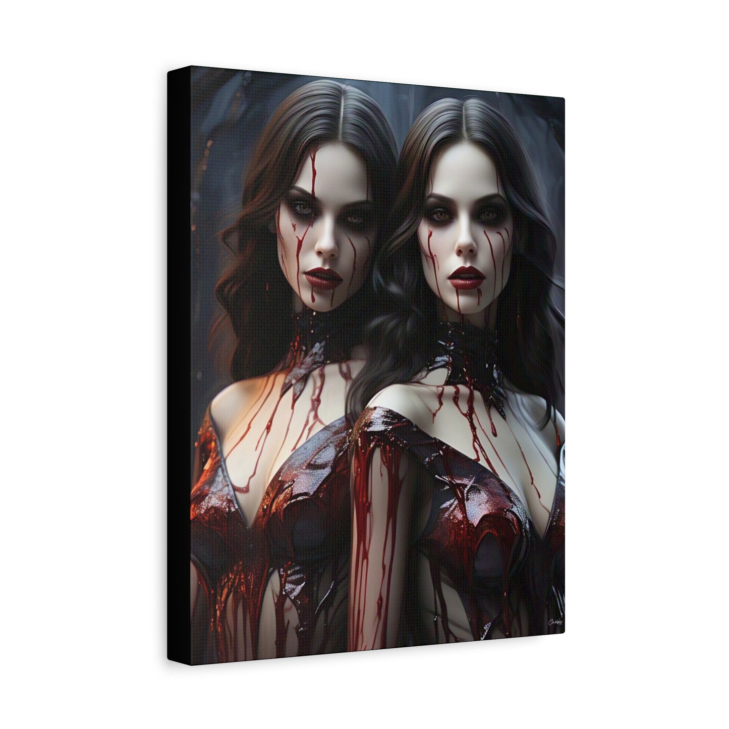 Gothic Vampire Canvas Art, Wall Decor, Horror Artwork, Halloween Home Decor, Spooky Room Accent, Unique Gift Idea