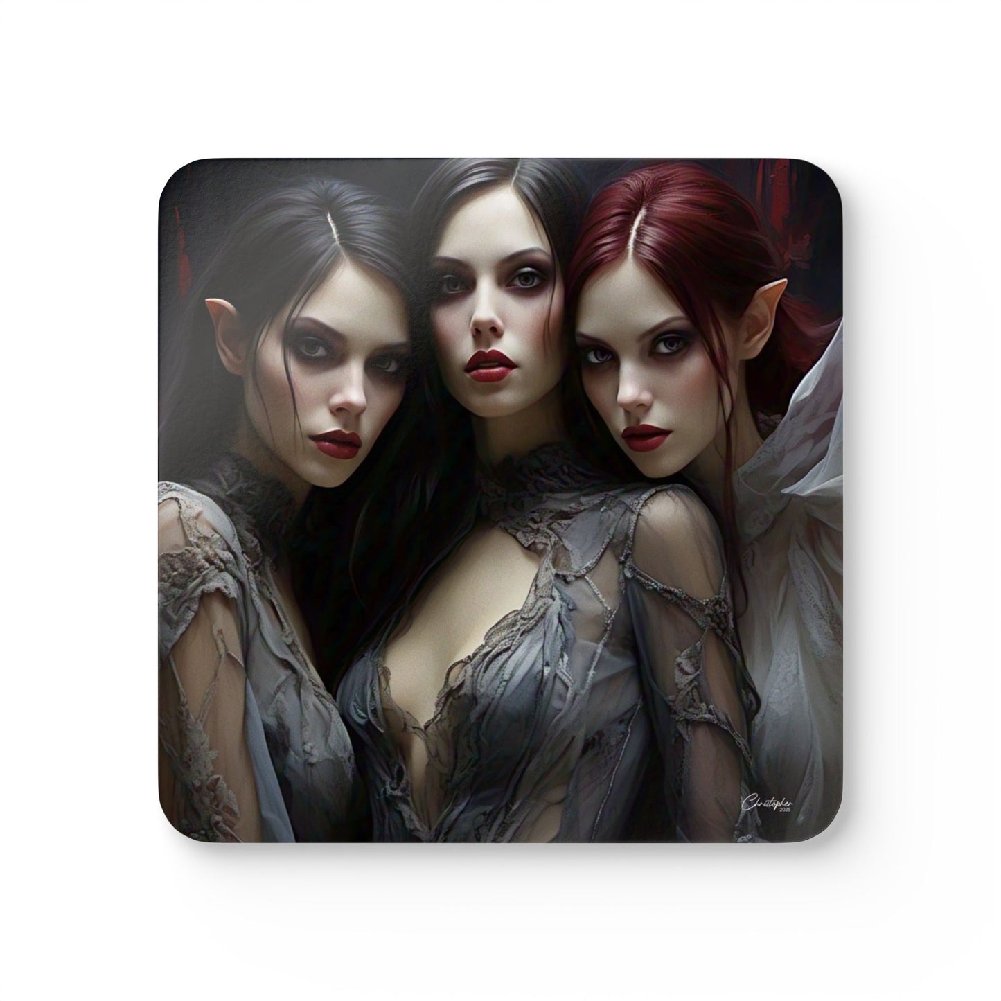 Corkwood Coaster Set with Enchanting Fantasy Art, Gothic Home Decor, Perfect Gift for Witchy Aesthetics, Unique Dining Accessories, [...]