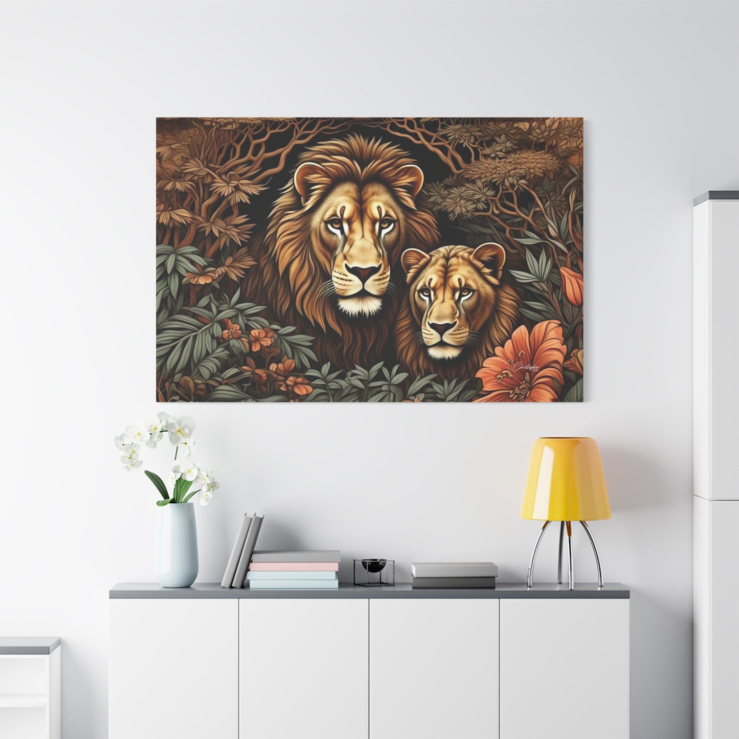 Majestic Lion Family Canvas Wall Art, Animal Lovers Decor, Wildlife Home Accent, Gift for Nature Enthusiasts, Meaningful Family Art