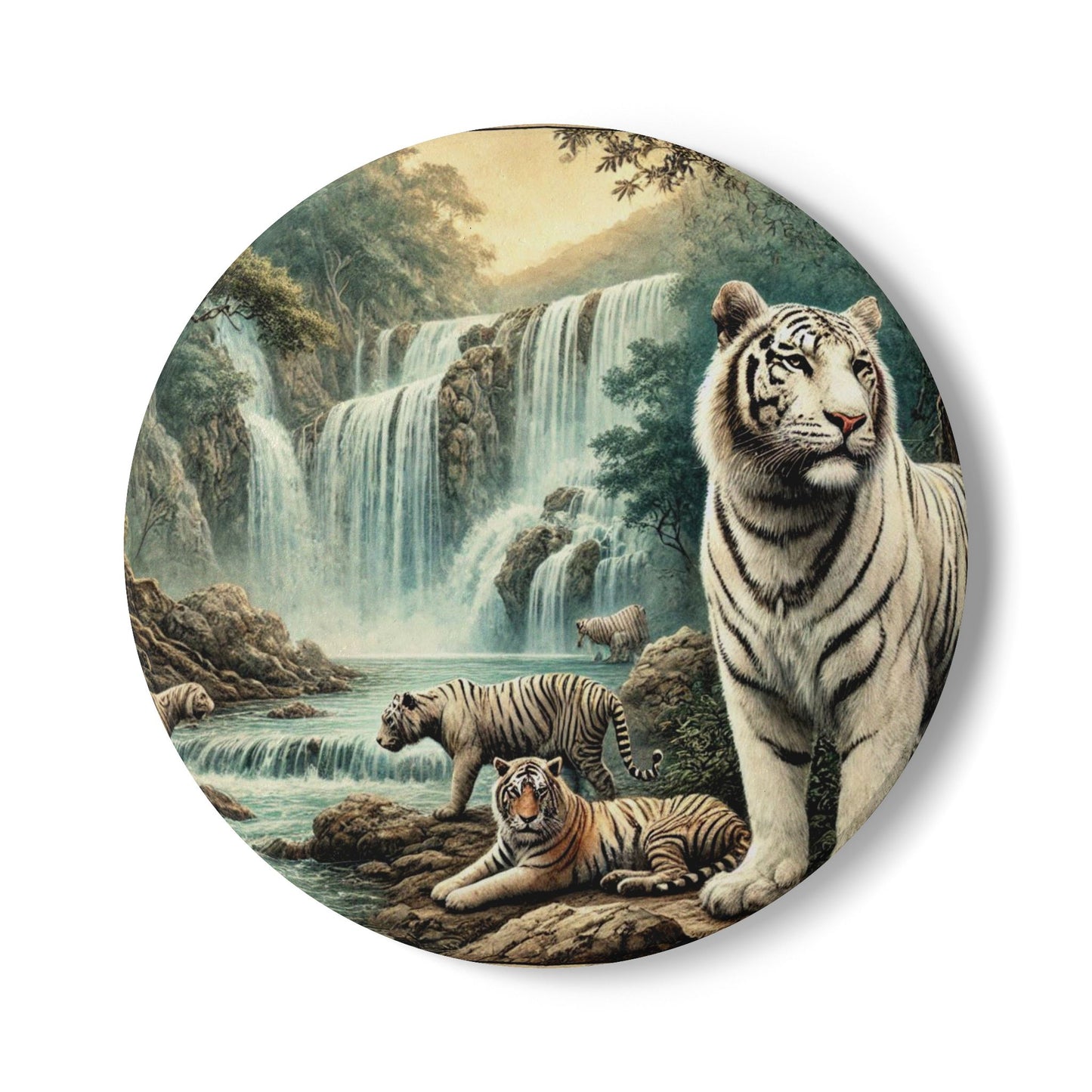 Majestic Tiger Ceramic Coaster - Wildlife Decor for Nature Lovers