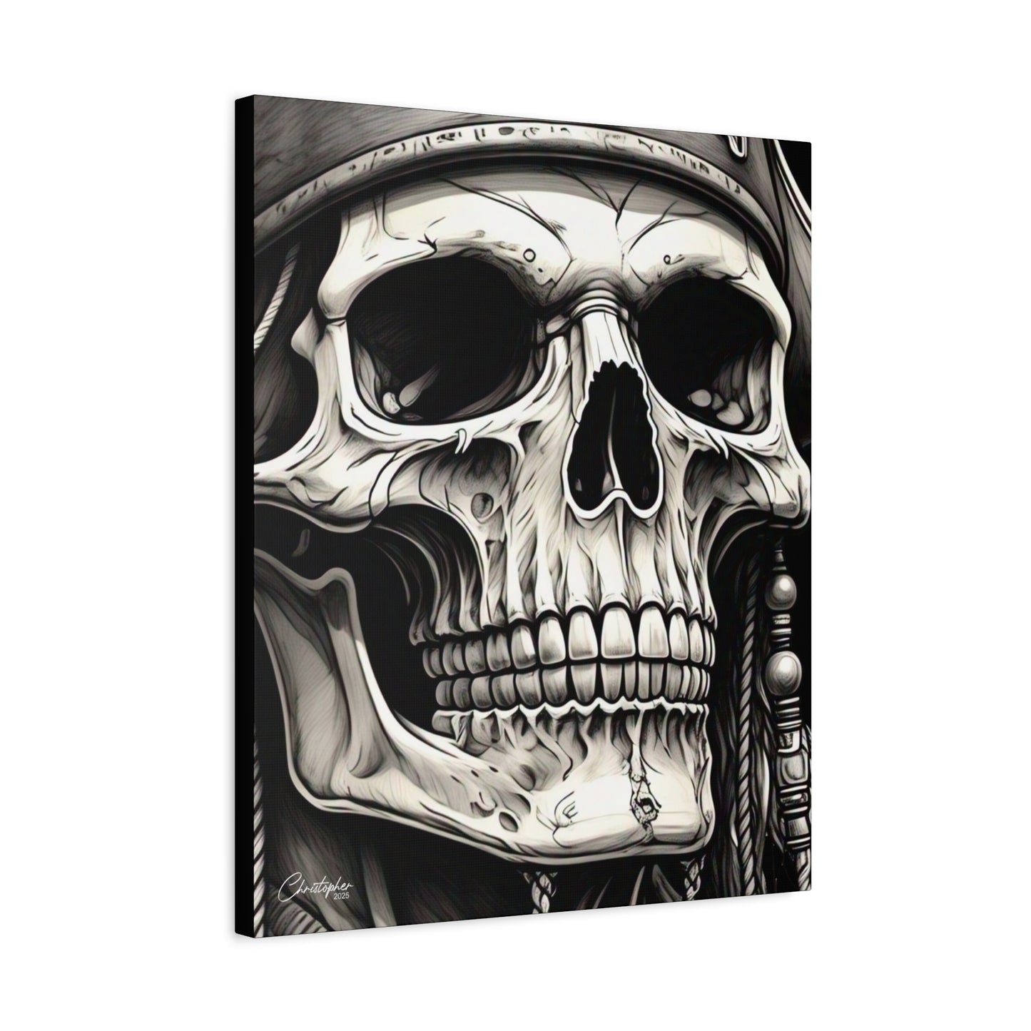 Pirate Skull Canvas Art - Edgy Gothic Decor, Wall Art for Halloween, Gothic Home Decor, Pirate Theme, Gift for Him