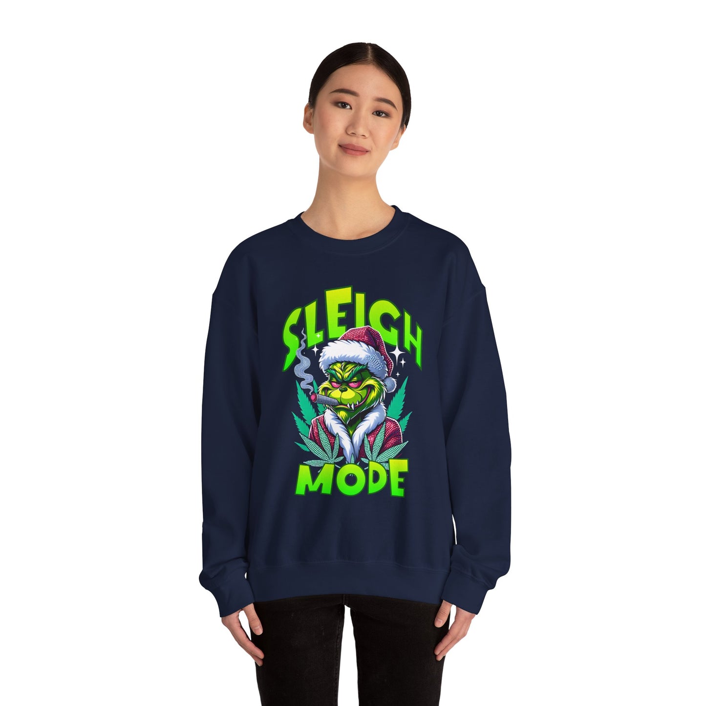 Sweatshirt — "Sleigh Mode" Grinch Holiday Crewneck