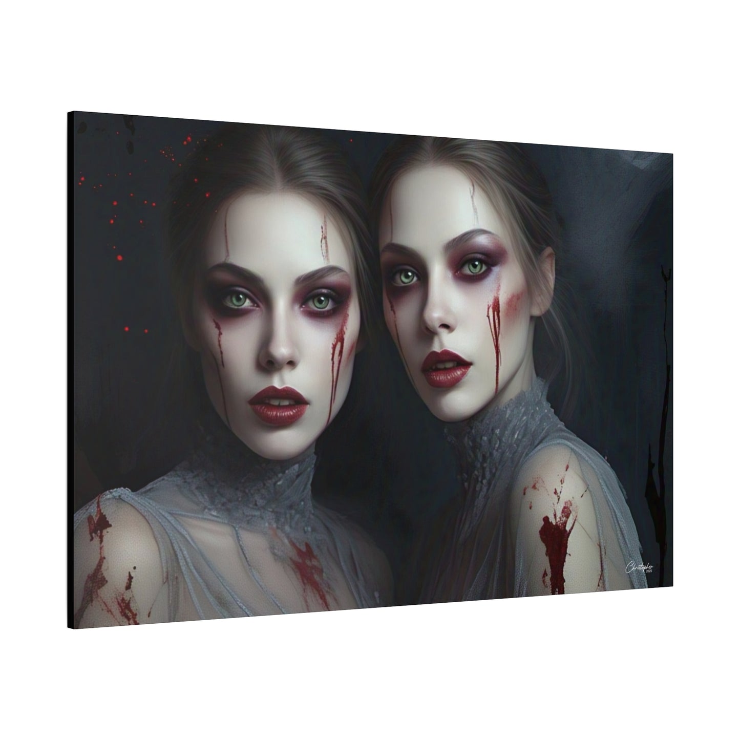 Spooky Art Canvas Print, Matte Canvas, Stretched Wall Decor, Gothic Home Decor, Halloween Art, Unique Gift
