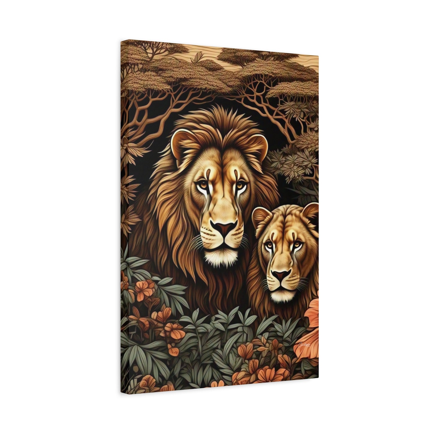 Majestic Lion Family Canvas Wall Art, Animal Lovers Decor, Wildlife Home Accent, Gift for Nature Enthusiasts, Meaningful Family Art