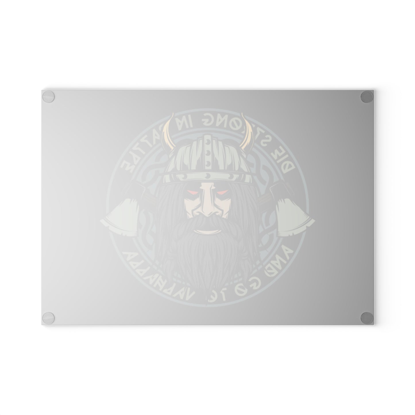 Viking Glass Cutting Board - 'Be Strong in Battle' Kitchen Decor
