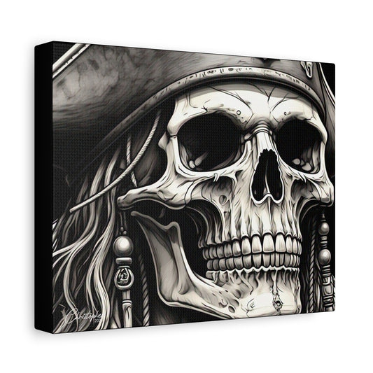 Pirate Skull Canvas Art - Edgy Gothic Decor, Wall Art for Halloween, Gothic Home Decor, Pirate Theme, Gift for Him