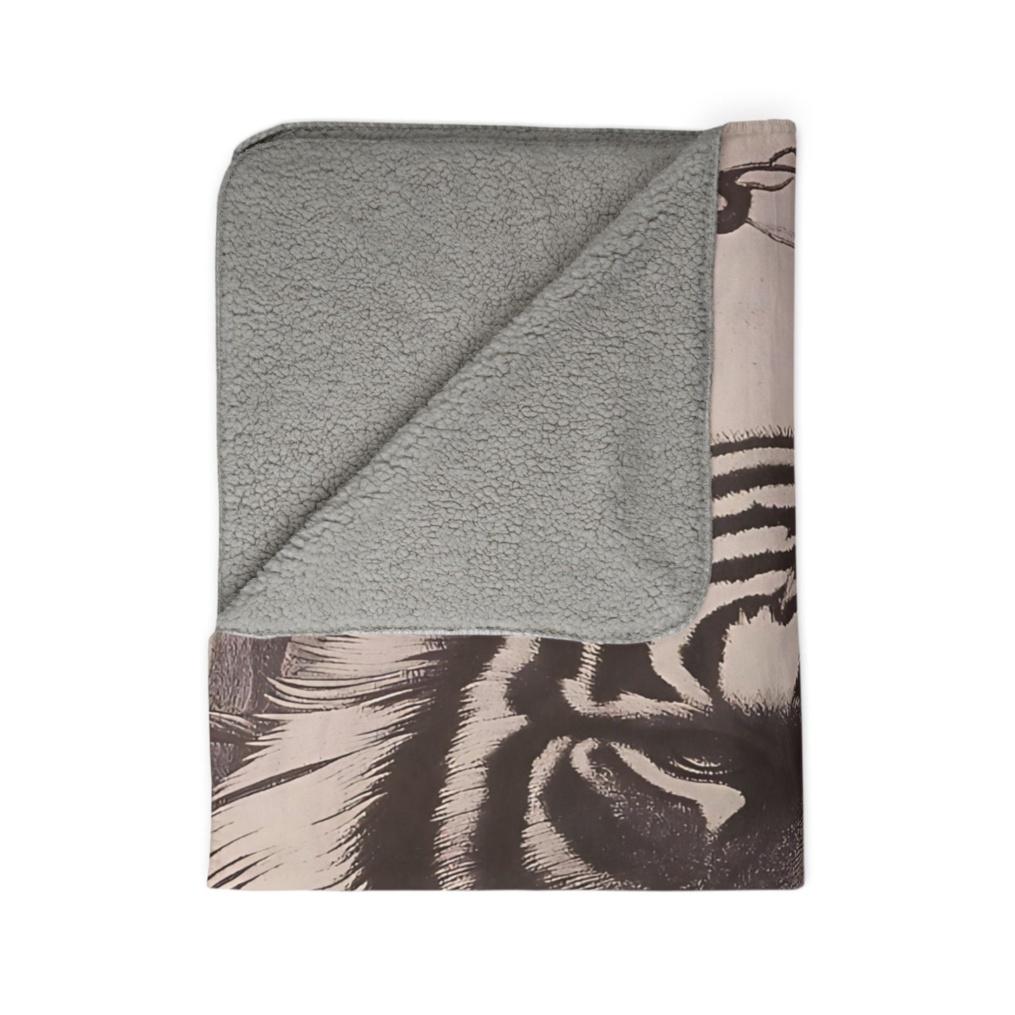 Tiger Portrait Sherpa Blanket – Cozy Fleece Throw with Majestic Wildlife Design