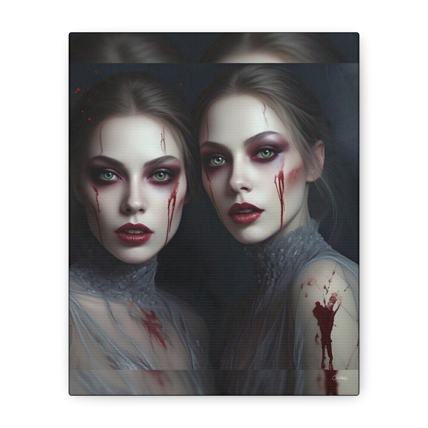 Spooky Art Canvas Print, Matte Canvas, Stretched Wall Decor, Gothic Home Decor, Halloween Art, Unique Gift