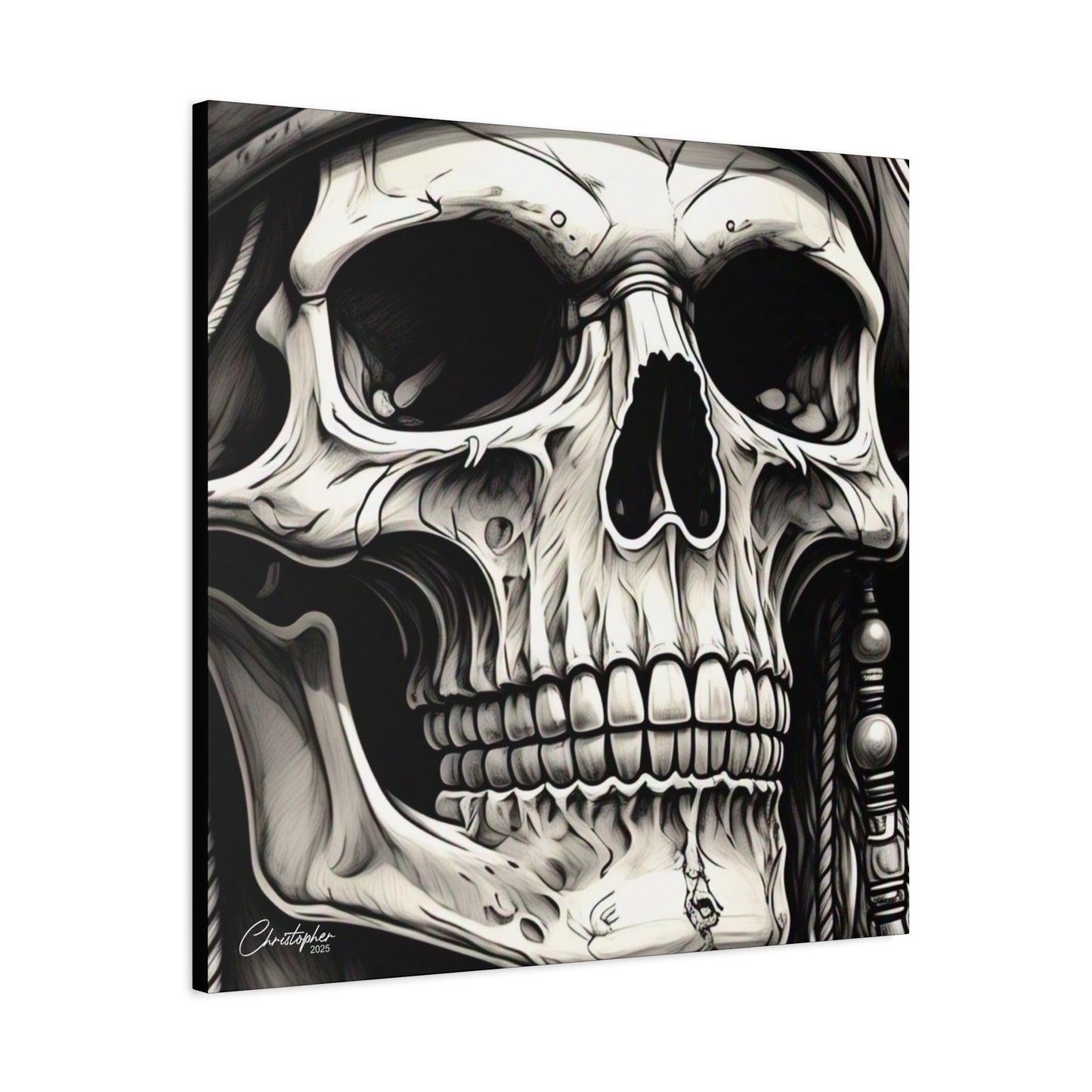 Pirate Skull Canvas Art - Edgy Gothic Decor, Wall Art for Halloween, Gothic Home Decor, Pirate Theme, Gift for Him