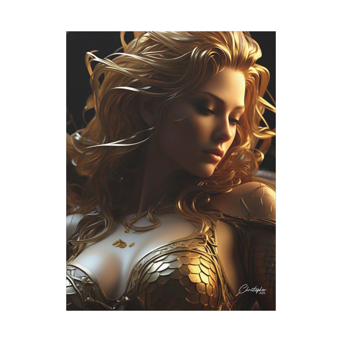 Fantasy Art Canvas Print - Serpent Goddess Home Decor