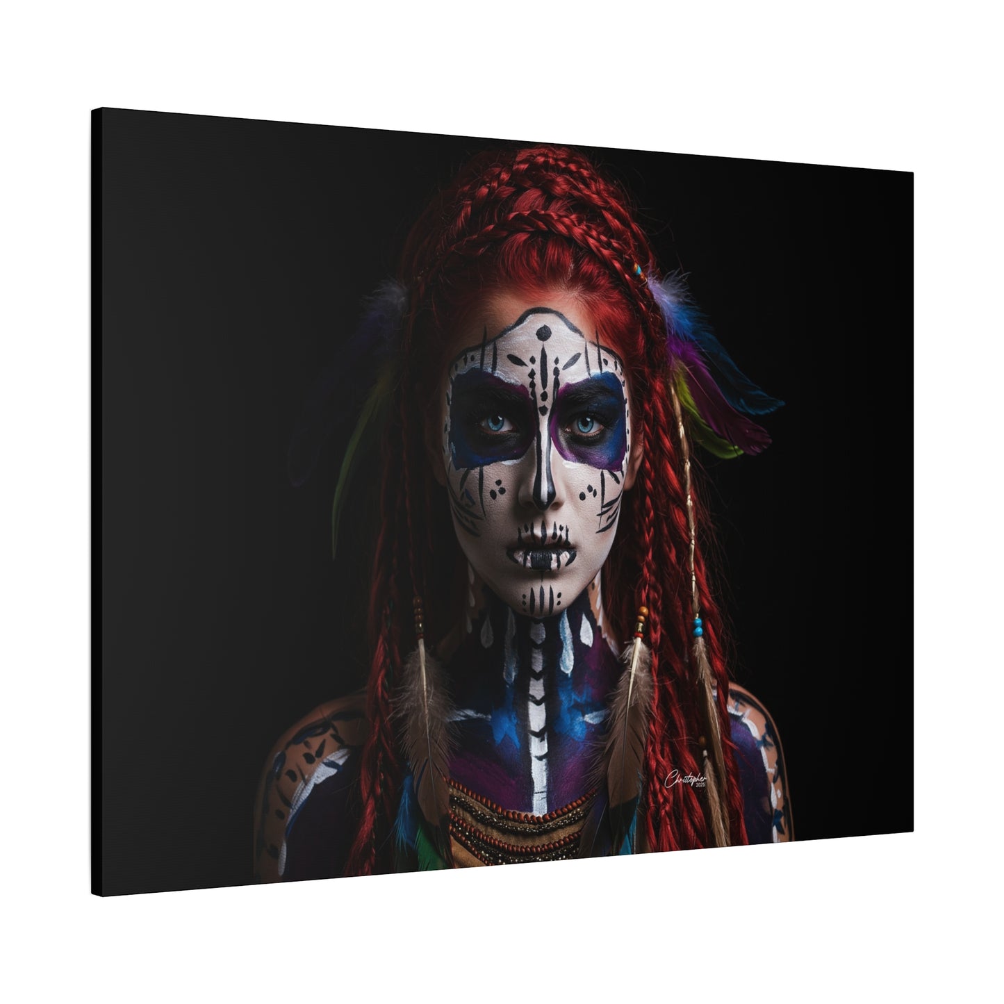 Colorful Tribal Art Canvas Print - Bohemian Home Decor