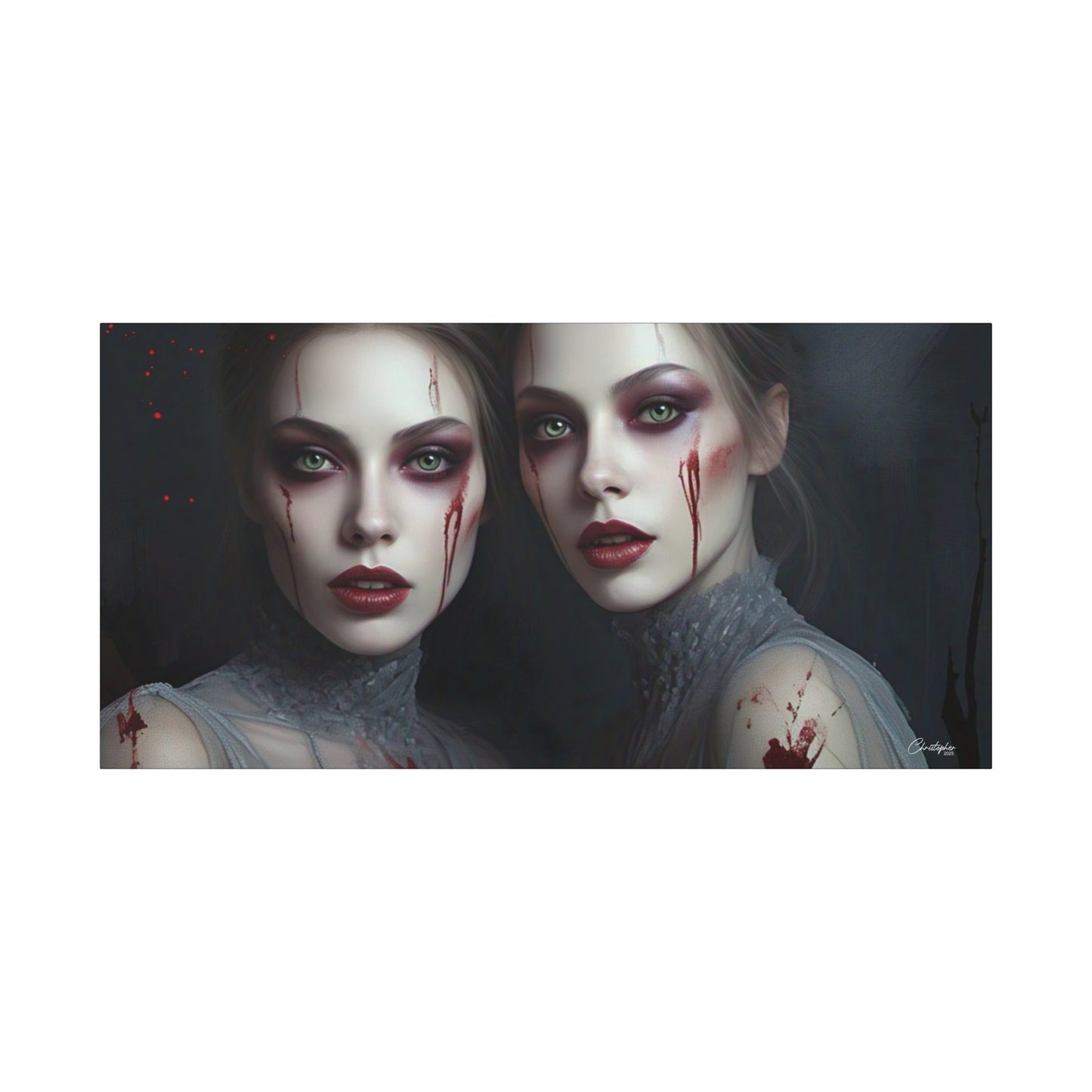 Spooky Art Canvas Print, Matte Canvas, Stretched Wall Decor, Gothic Home Decor, Halloween Art, Unique Gift