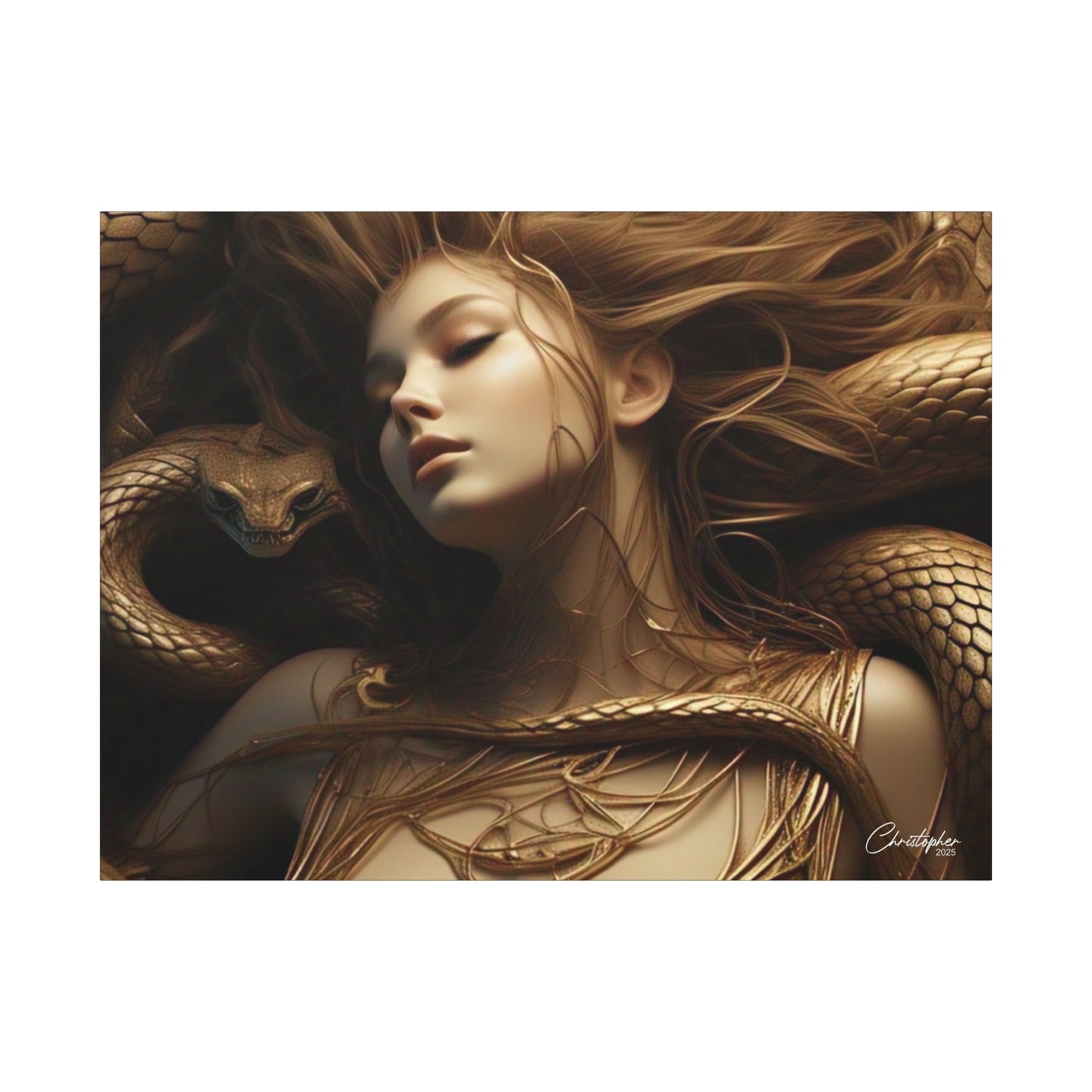 Goddess of Serpents Canvas Art - Stretched Matte Wall Decor