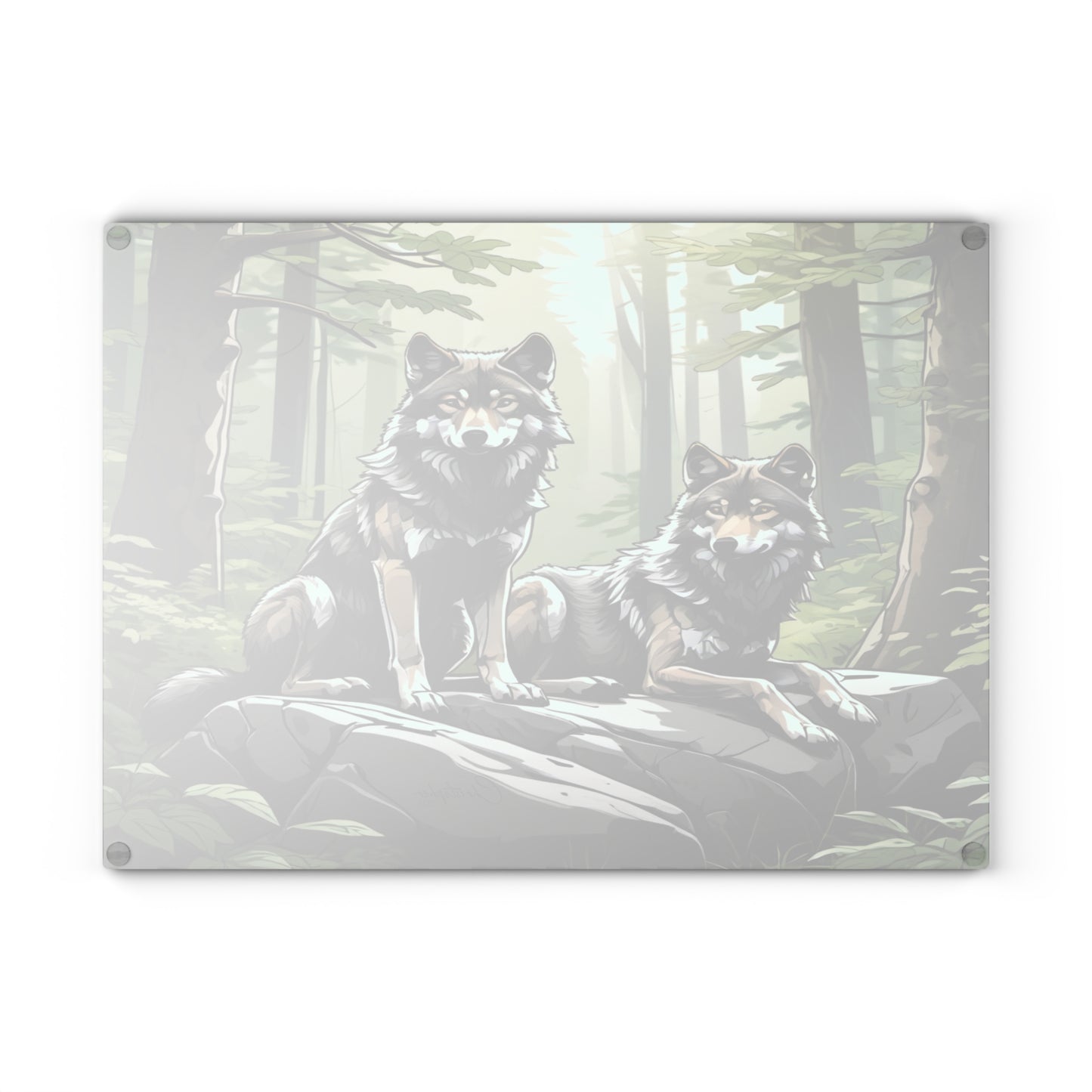 Wolf Art Glass Cutting Board - Nature Lover Gift for Kitchen