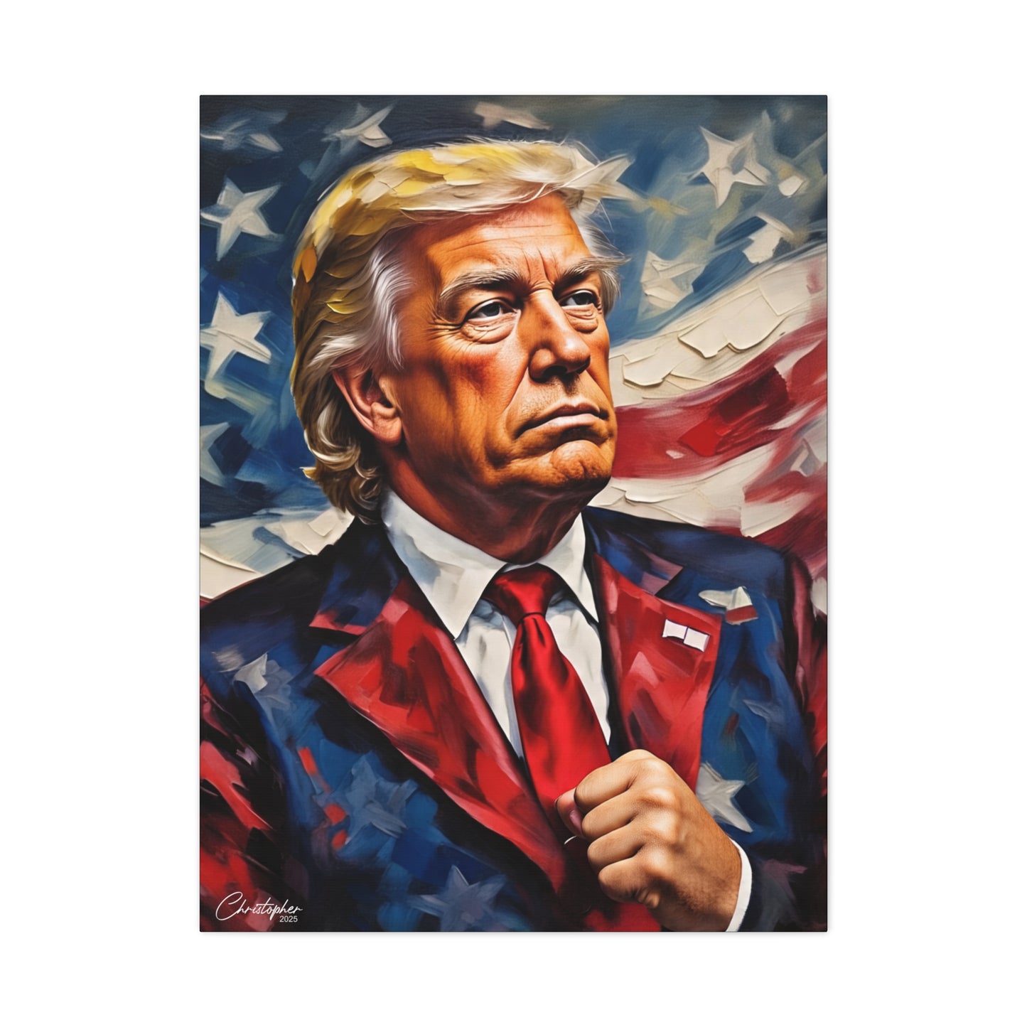 Patriotic Canvas Art, Stretched Wall Decor, Home Office, Gifts for Republicans, Political Enthusiasts, Americana Artwork