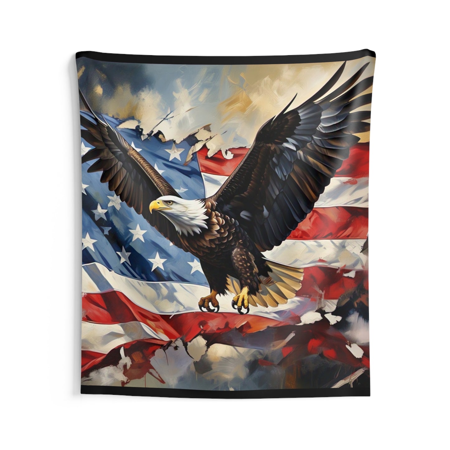 Eagle & American Flag Indoor Wall Tapestry — Patriotic Home Decor for Veterans & 4th of July
