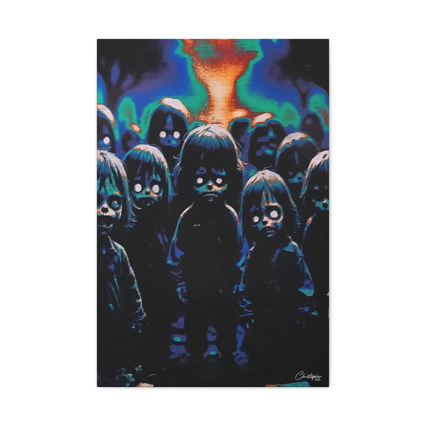 Original Laser Engraved Art, Full Wrapped Edges, Matte Canvas, Stretched, 1.25"