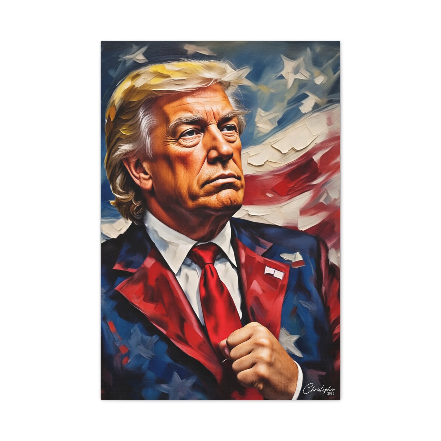 Patriotic Canvas Art, Stretched Wall Decor, Home Office, Gifts for Republicans, Political Enthusiasts, Americana Artwork