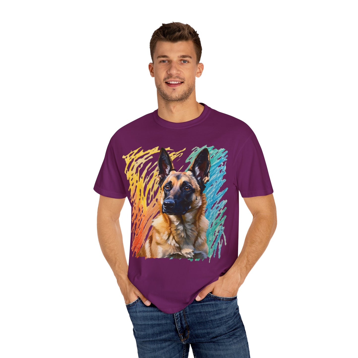 Colorful Dog Art Unisex T-shirt, Pet Lover Gift, Animal Lover Tee, Dog Lover Apparel, Vibrant Graphic Shirt