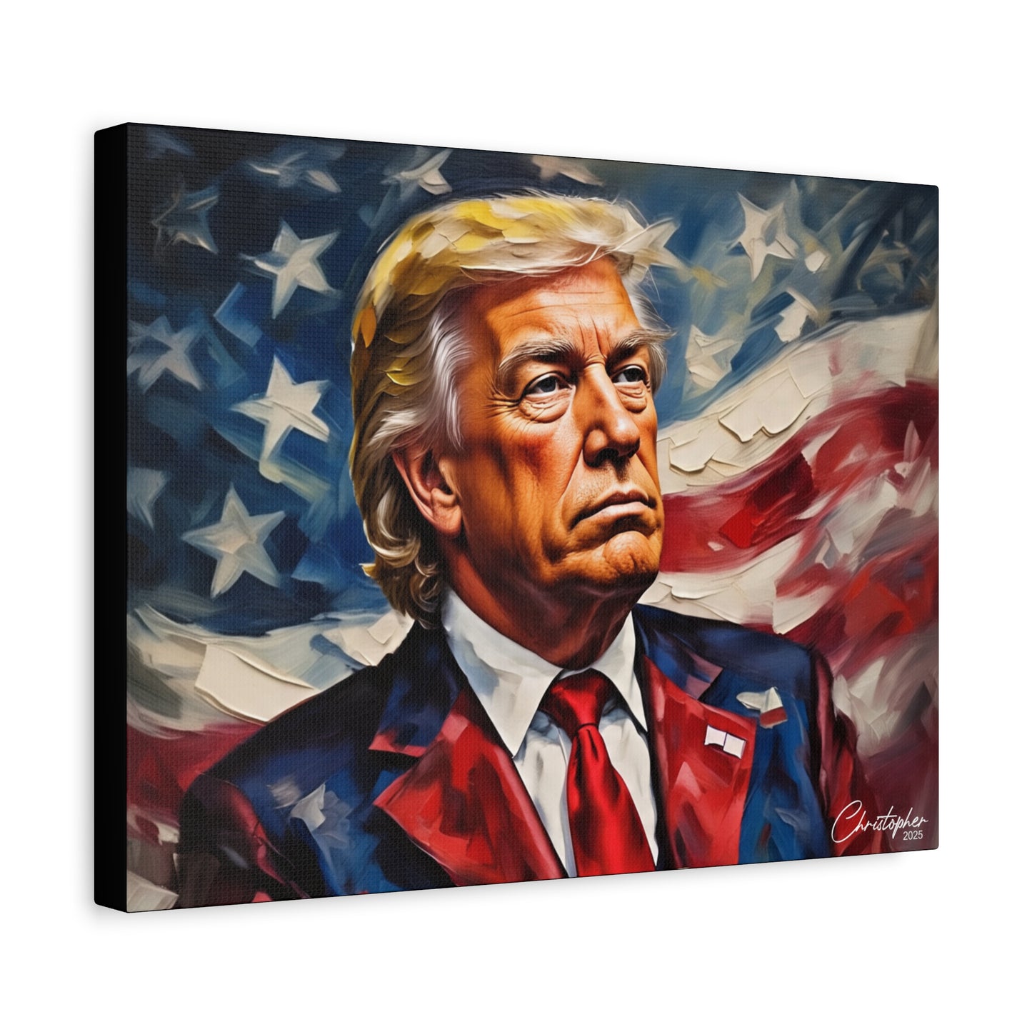 Patriotic Canvas Art, Stretched Wall Decor, Home Office, Gifts for Republicans, Political Enthusiasts, Americana Artwork