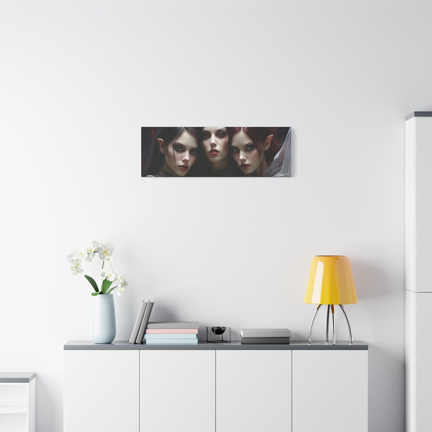 Gothic Wall Art Canvas, Fantasy Home Decor, Unique Gift for Halloween, Witchy Vibe Art, Dark Aesthetic Room Decor