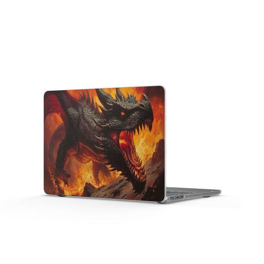 Fiery Dragon Matte MacBook Case — Black Dragon Laptop Cover