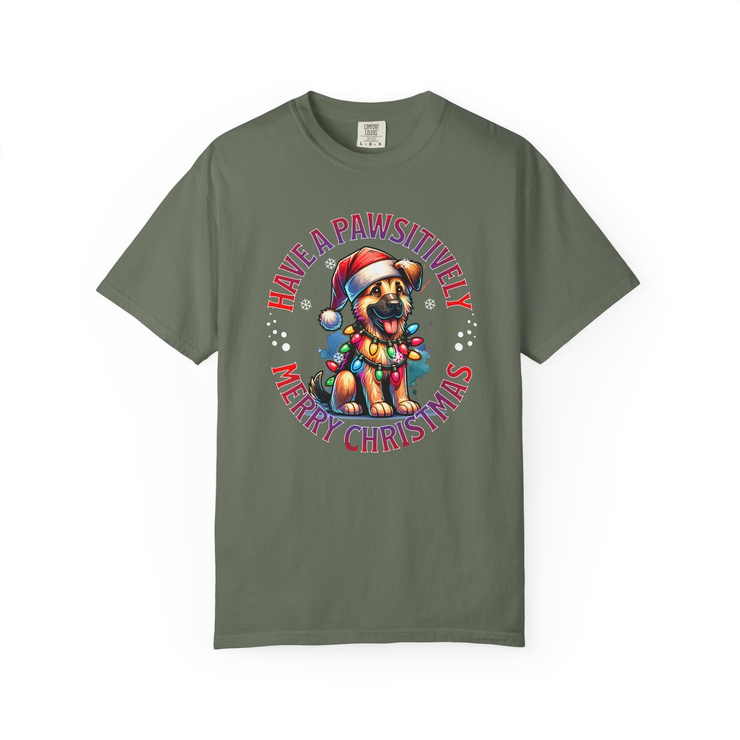 Christmas German Shepard T-Shirt — "Have a Pawsitively Merry Christmas" Holiday Tee