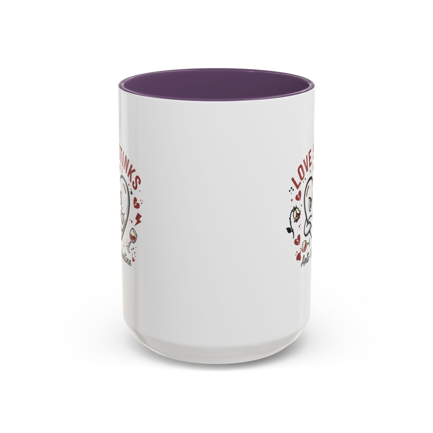 Coffee Mug — "Love Stinks" Anti-Valentine Heart Accent Mug (11/15oz)
