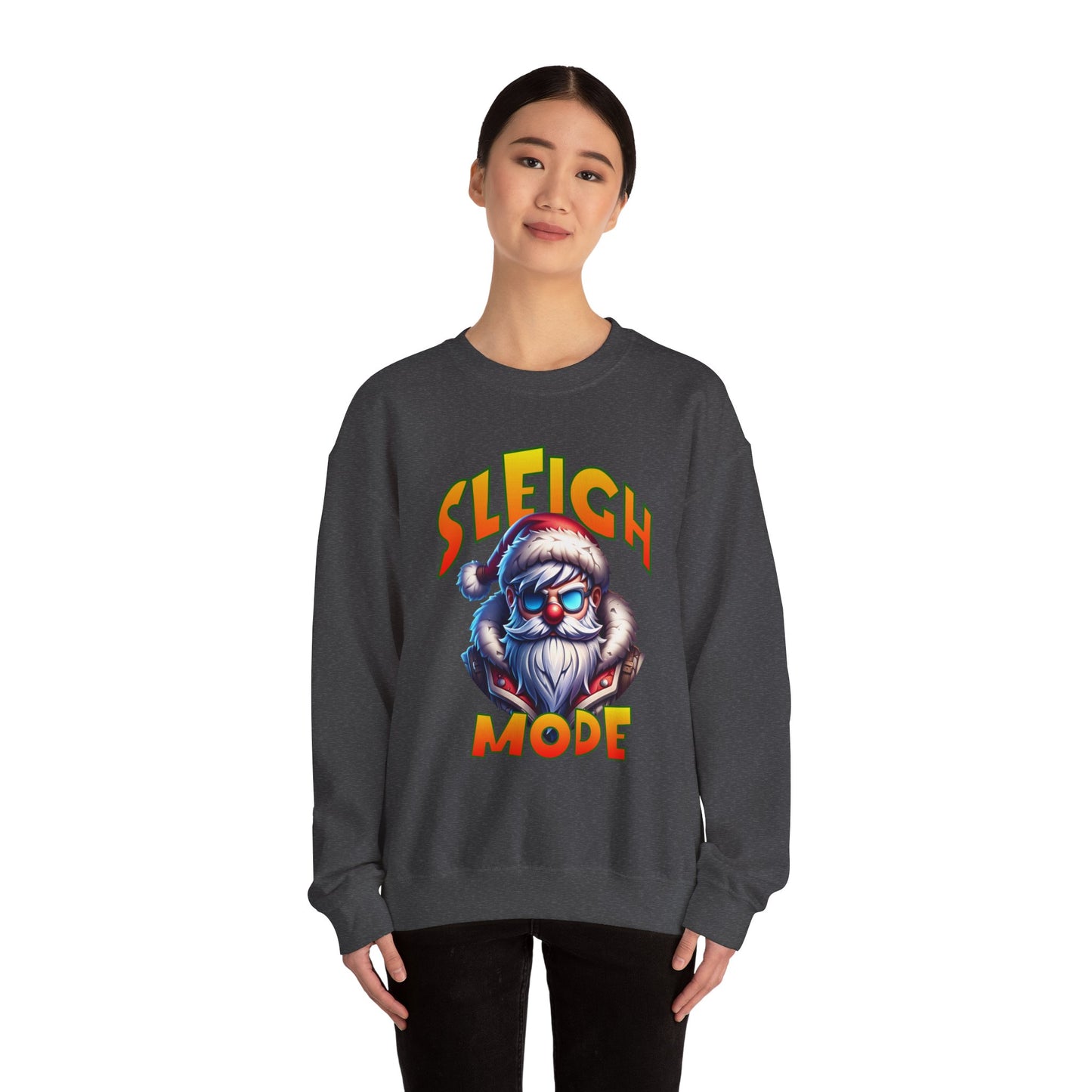 Sleigh Mode Sweatshirt — Cool Santa Graphic Holiday Crewneck