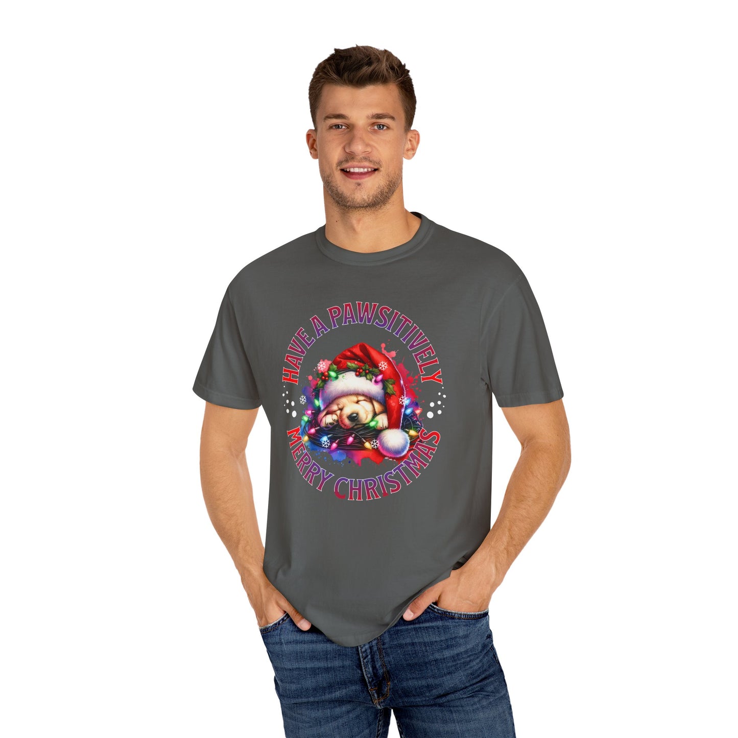 Christmas Puppy T-Shirt — "Have a Pawsitively Merry Christmas" Holiday Tee