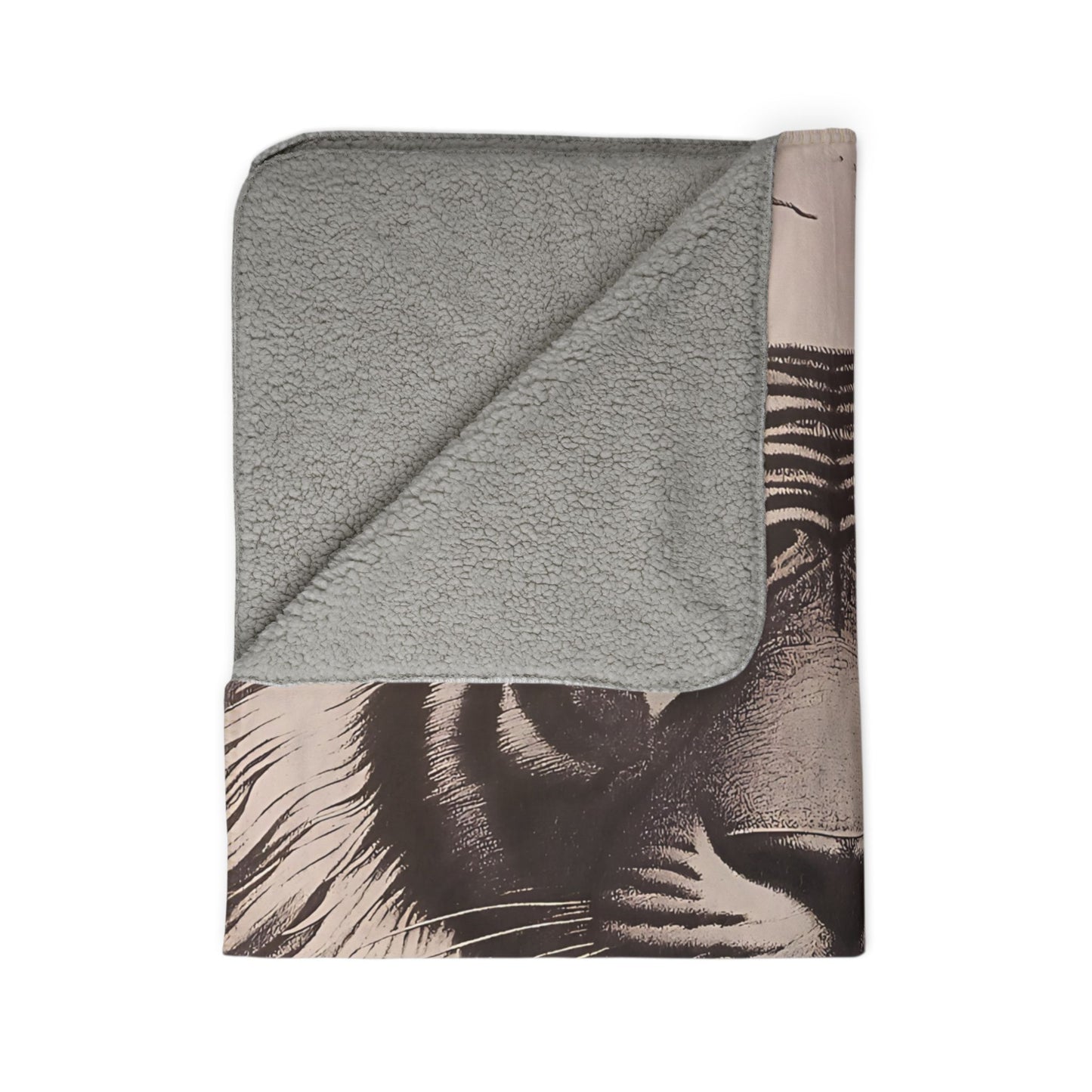 Laser Engraved Original Art Tiger Fleece Sherpa Blanket | Cozy Wildlife Throw for Animal Lovers, Home Decor, Gifts for Nature Enthusiasts, Indoor Comfort