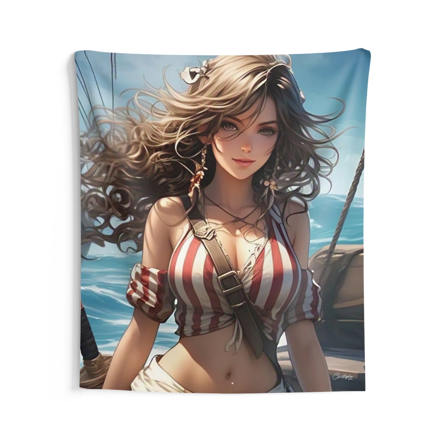 Pirate-Themed Wall Tapestry, Boho Home Decor, Bedroom Wall Art, Nautical Decor, Perfect for Pirate Lovers, Gift for Maritime Enthusiasts