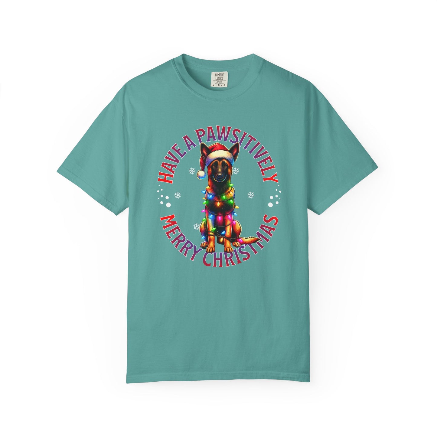 Christmas Malinois T-Shirt — "Have a Pawsitively Merry Christmas" Holiday Tee
