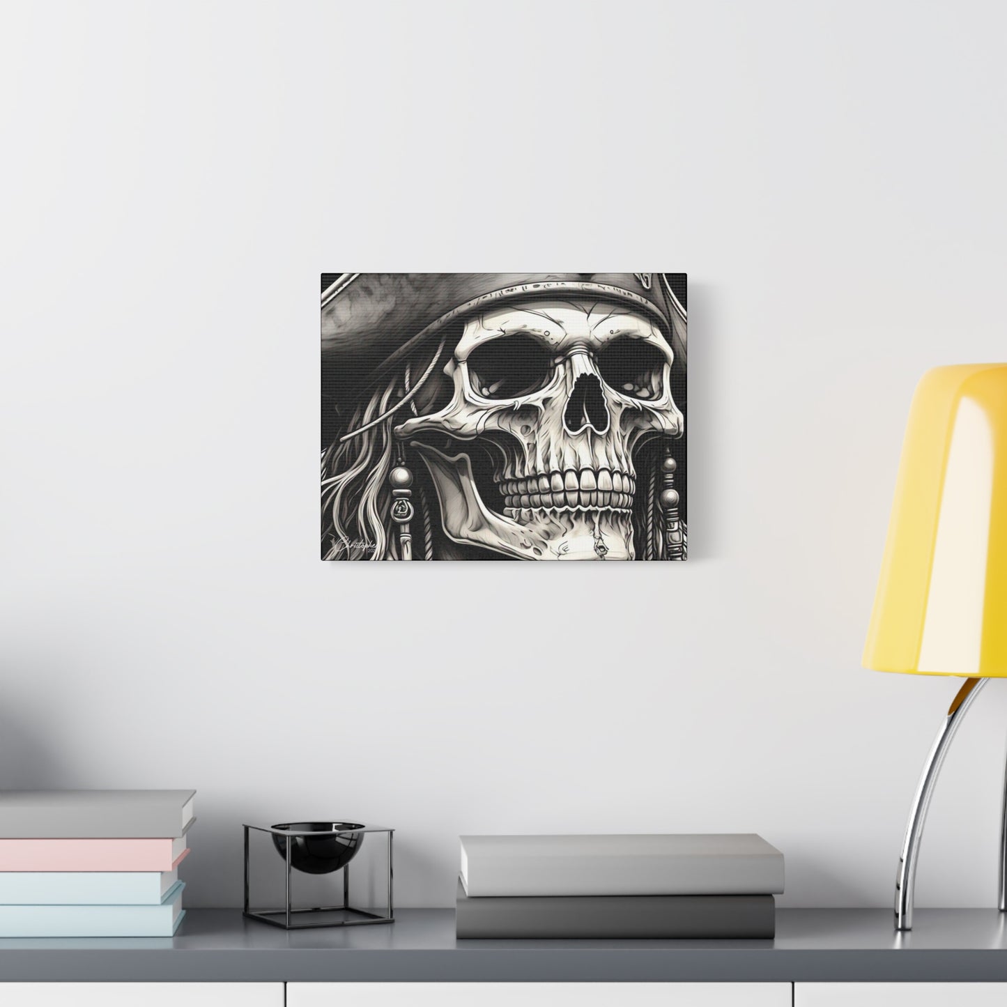 Pirate Skull Canvas Art - Edgy Gothic Decor, Wall Art for Halloween, Gothic Home Decor, Pirate Theme, Gift for Him