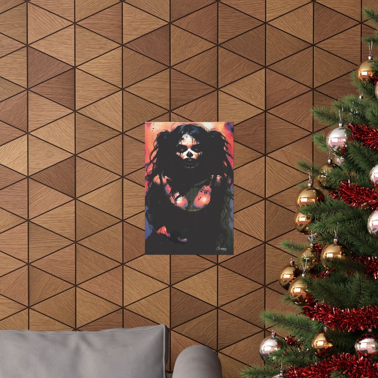 Laser Engraved Original Art Gothic Wall Art Poster, Edgy Home Decor, Alternative Aesthetic Prints, Halloween Decor, Unique Gift Idea