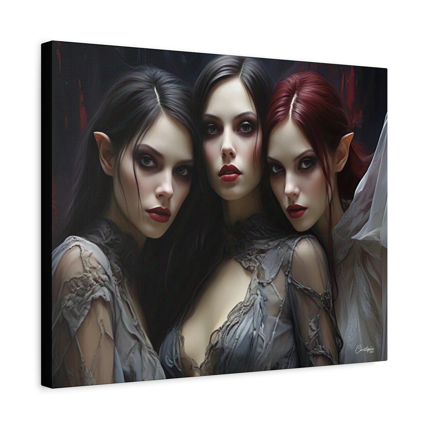 Gothic Wall Art Canvas, Fantasy Home Decor, Unique Gift for Halloween, Witchy Vibe Art, Dark Aesthetic Room Decor