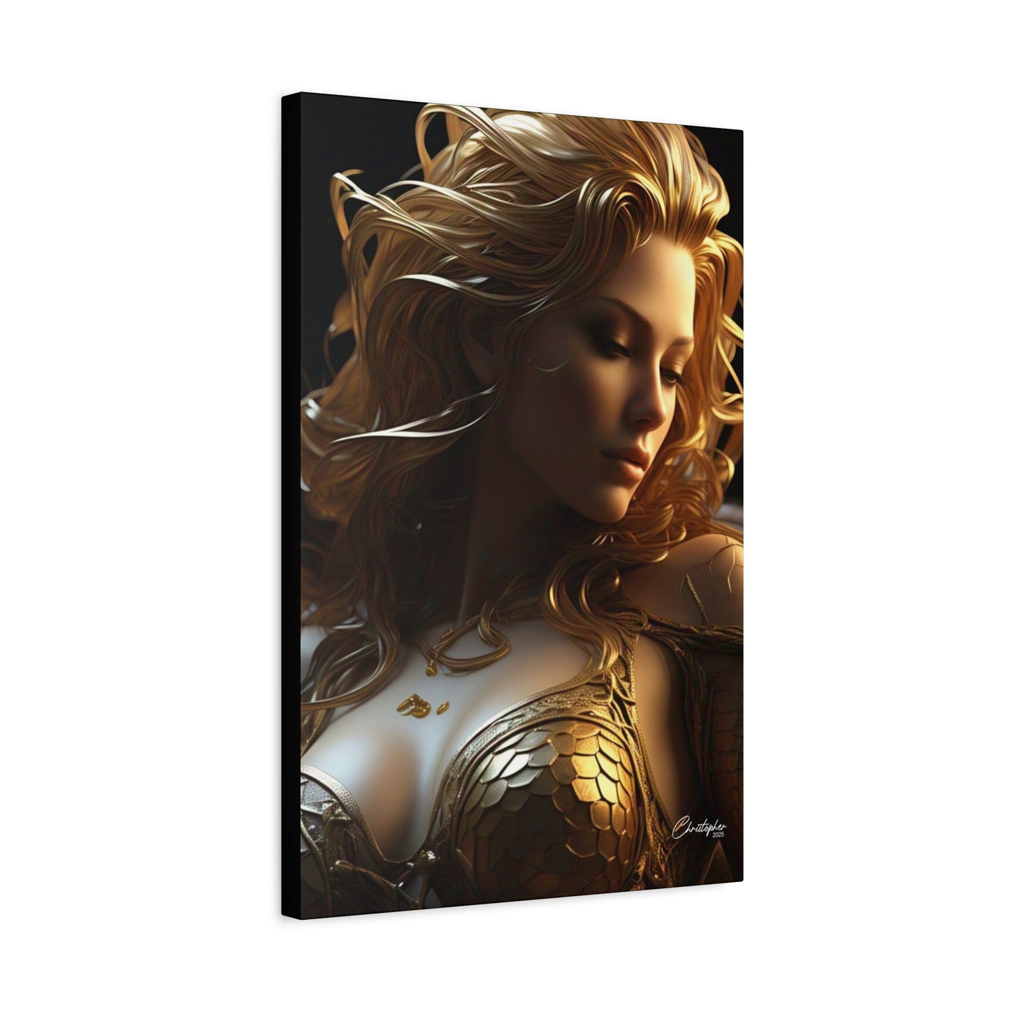 Fantasy Art Canvas Print - Serpent Goddess Home Decor