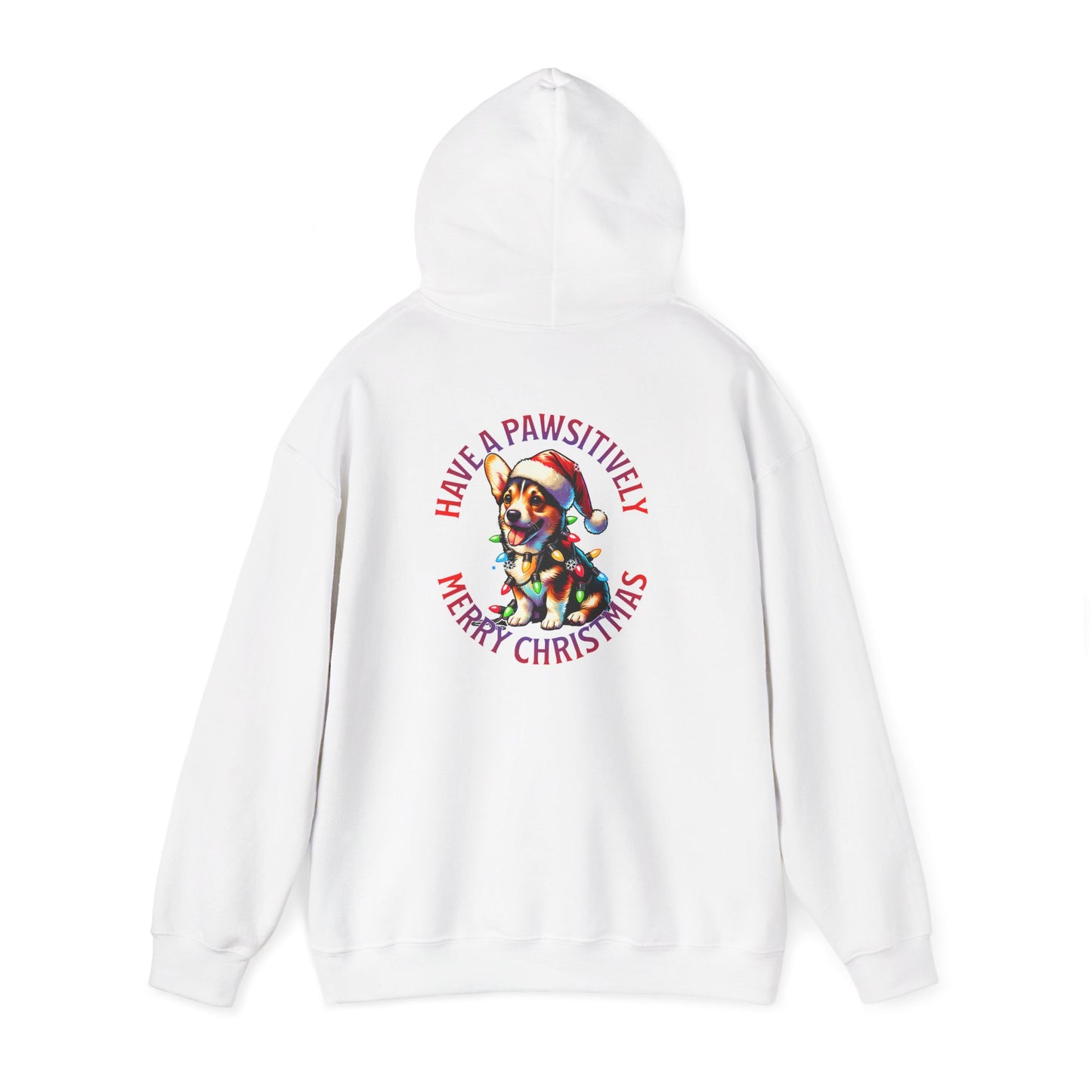 Christmas Pack Corgie Hoodie - Festive Dogs in Santa Hats "Have A Paw-sitively Merry Christmas"