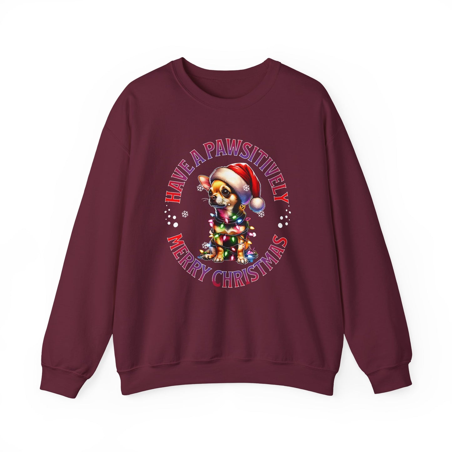 Christmas Puppy Sweatshirt - "Have a Pawsitively Merry Christmas" Holiday Crewneck