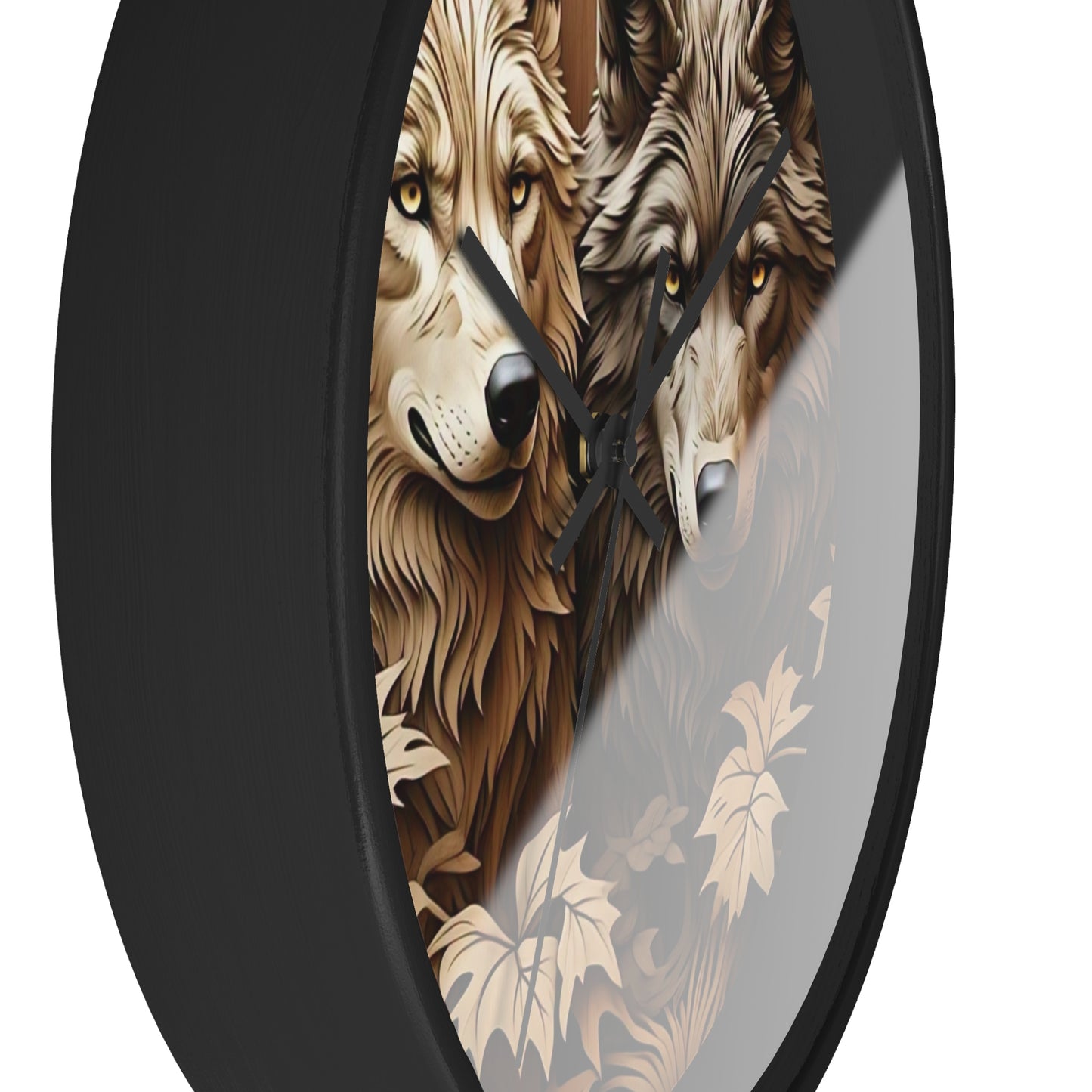 Rustic Wolf Wall Clock - Nature Inspired Home Decor, Animal Lover Gift, Woodland Themed Clock, Cozy Farmhouse Decor, Unique Gift Idea