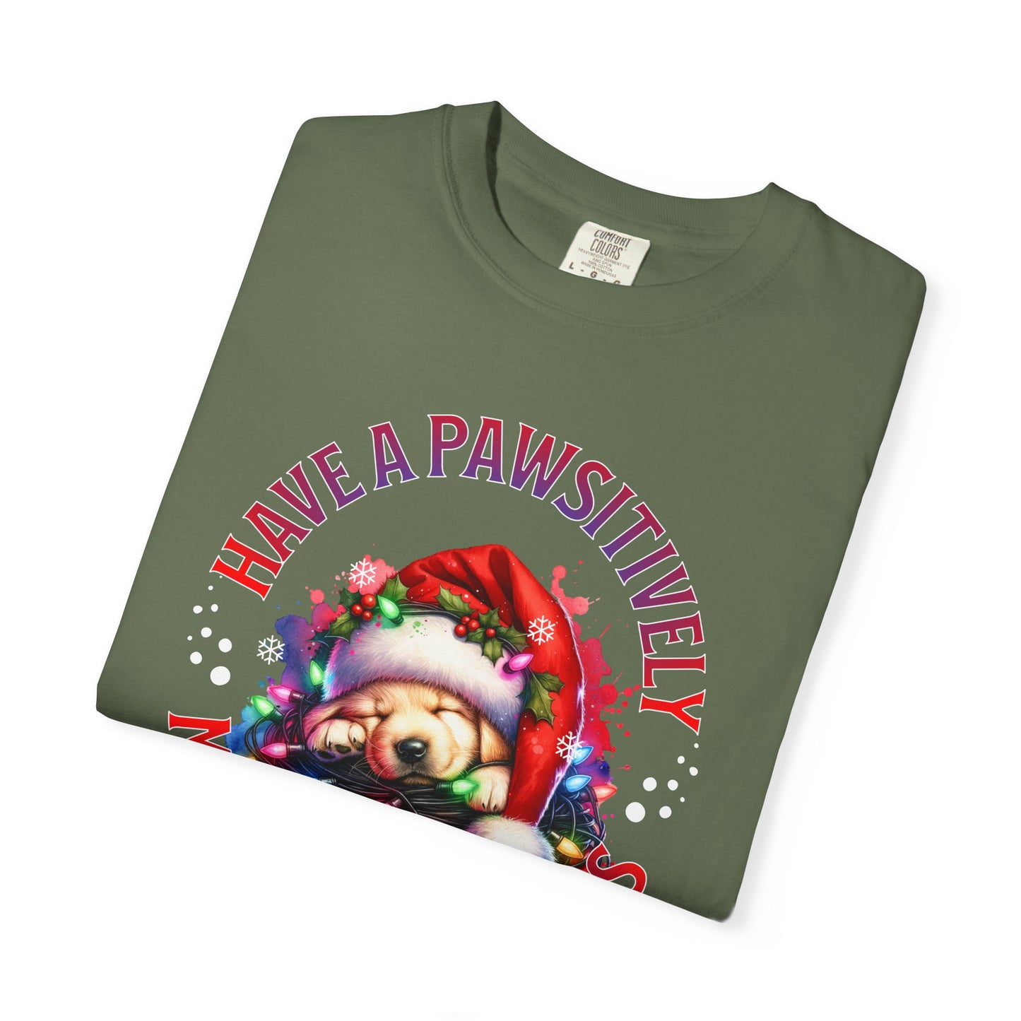 Christmas Puppy T-Shirt — "Have a Pawsitively Merry Christmas" Holiday Tee
