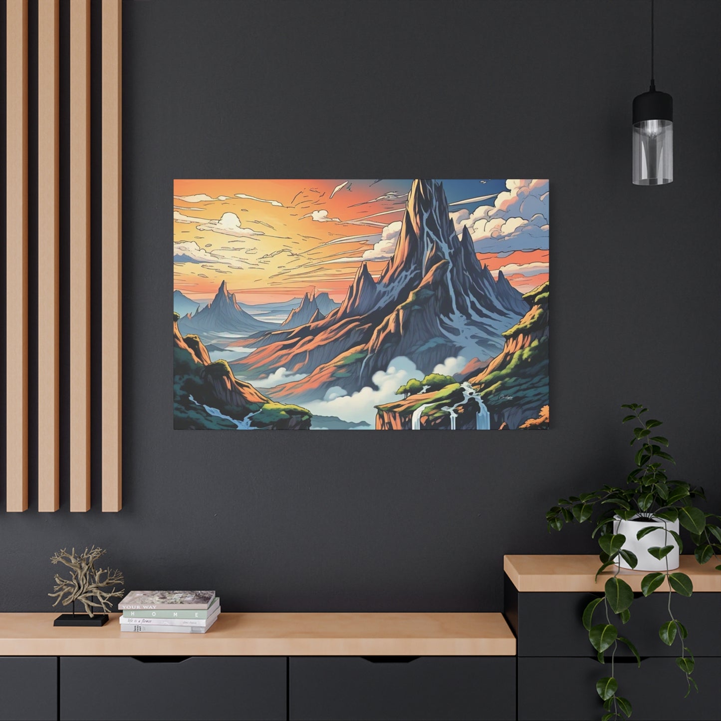 Stretched Canvas Art Print, Mountain Sunrise Landscape Decor, Wall Art for Home, Gift for Nature Lovers, Perfect for Living Room, [...]