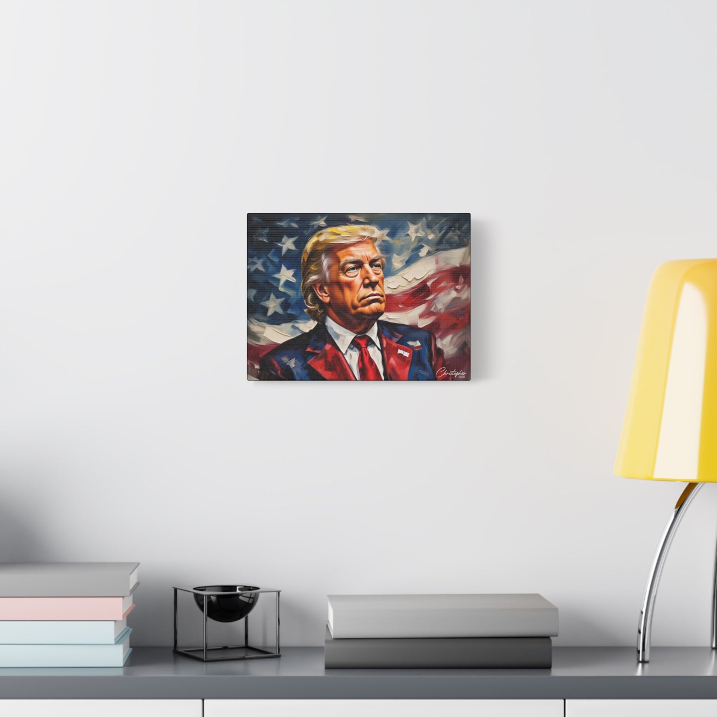 Patriotic Canvas Art, Stretched Wall Decor, Home Office, Gifts for Republicans, Political Enthusiasts, Americana Artwork