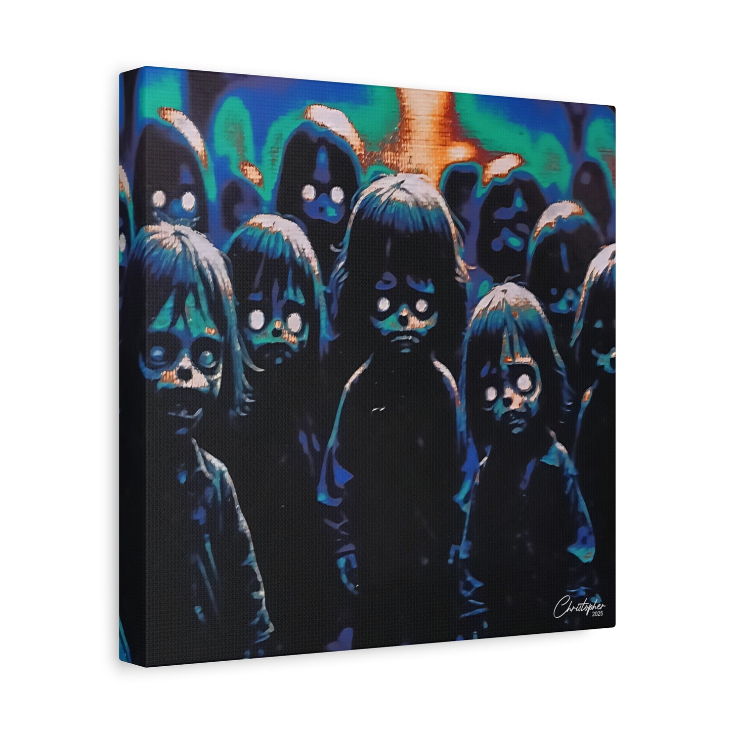 Original Laser Engraved Art, Full Wrapped Edges, Matte Canvas, Stretched, 1.25"