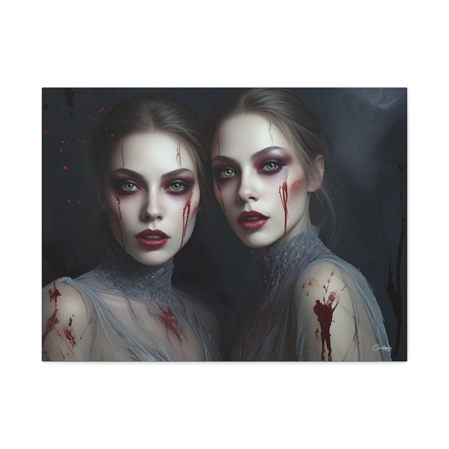 Spooky Art Canvas Print, Matte Canvas, Stretched Wall Decor, Gothic Home Decor, Halloween Art, Unique Gift