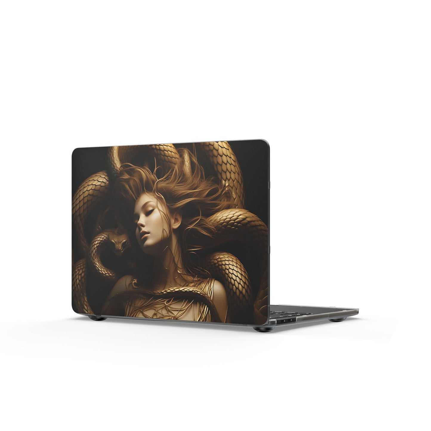 Medusa Serpent Matte MacBook Case — Mythic Gold Snake Laptop Cover