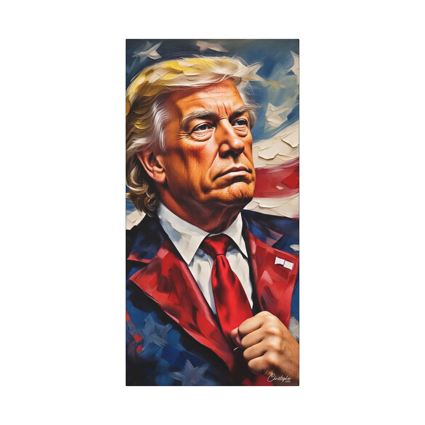 Patriotic Canvas Art, Stretched Wall Decor, Home Office, Gifts for Republicans, Political Enthusiasts, Americana Artwork