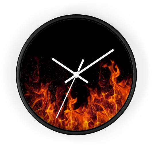 Fiery Flame Wall Clock | Home Decor, Gift for Him, Modern Art, Unique Timepiece, Burning Inspiration